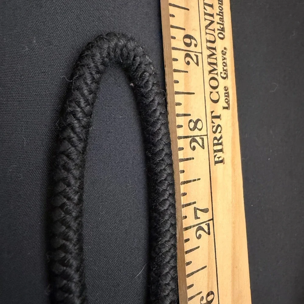 Vtg Leather Shop Woven Cord Belt Medallion Black Teal Bronze Boho-Chic Western‎